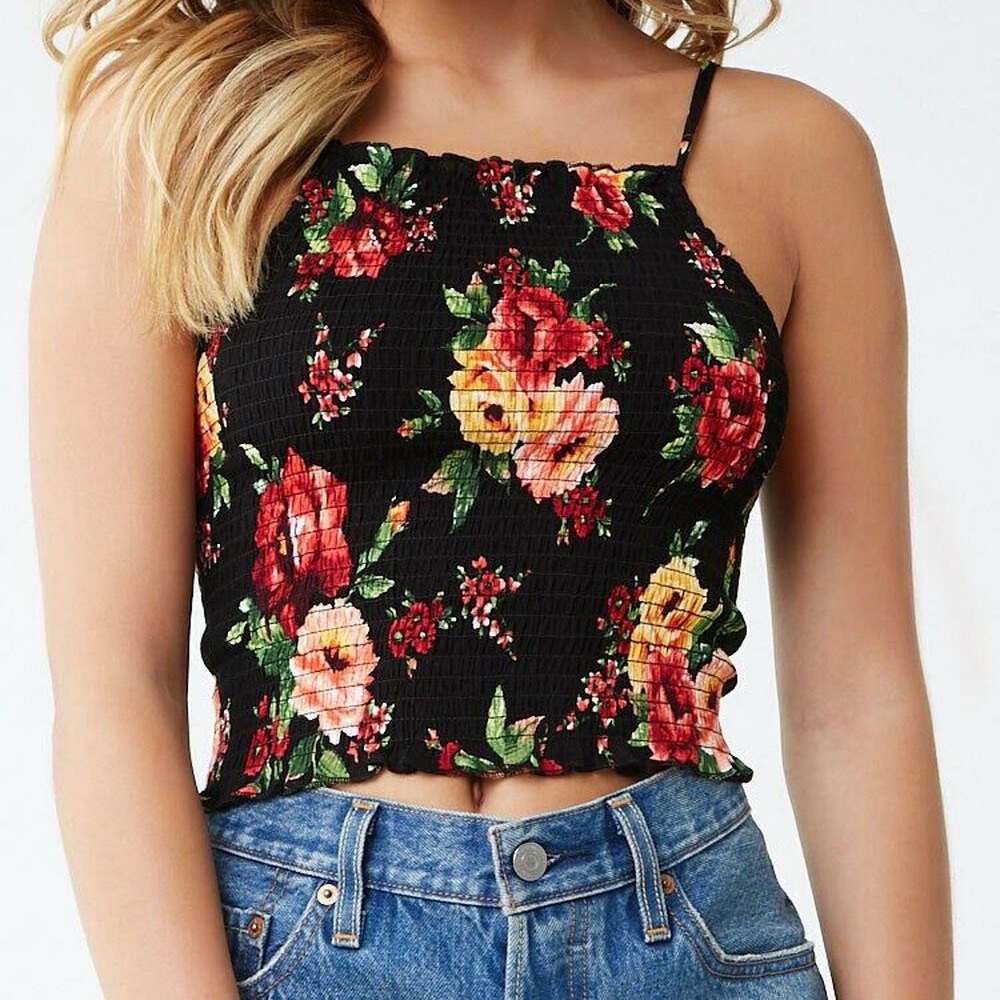 New with Tags NWT Forever 21 Smocked Floral Cami Top